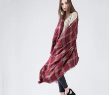 New Luxury Brands Cashmere Scarf Unisex Woolen Shawl And Wrap Warm Long Pashmina font b Tartan