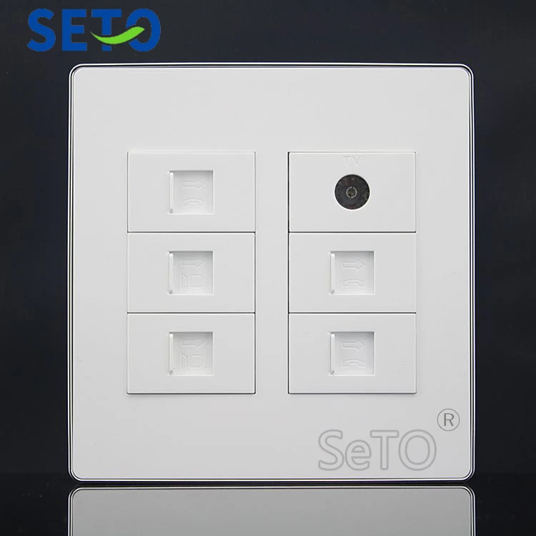 SeTo 120 тип один телевизор + двойной RJ45 Cat5e три разъема RJ11 Cat3 панель розетки