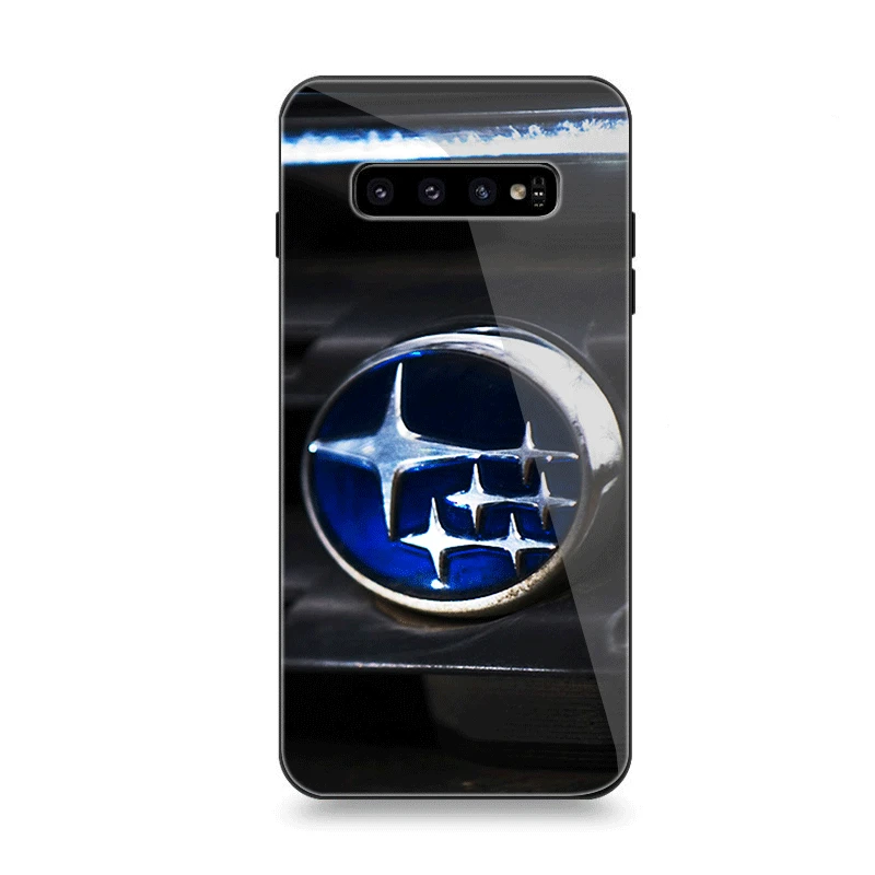 Чехол для телефона Стекло для samsung A40 A50 A10 A20 A30 A60 A70 S10 S7 край S8 S9 Plus Note 8 9 крышка Логотип Subaru