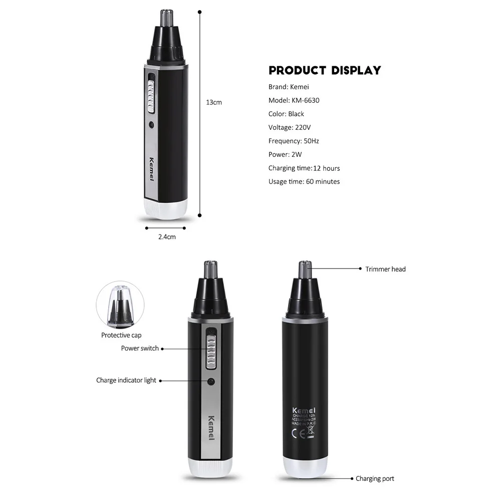 4 в 1 профессиональный электрический перезаряжаемый триммер для волос в носу и ушах, бритва для стрижки дужек, инструменты для личной гигиены для мужчин