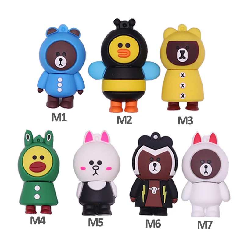 pendrive animado pen drive cartoon bear usb flash drive 4GB 8GB 16GB 32GB 64GB 128GB rabbit memory stick creative gift pen drive