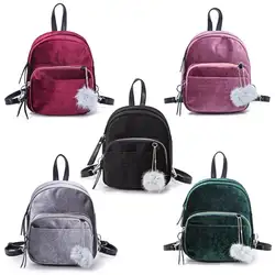 THINKTHENDO Женский мини-рюкзак бархатная сумка на плечо школьная дорожная сумка маленький повседневный рюкзак небольшой рюкзак для школы