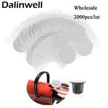 2000 шт./лот клейкая алюминиевая крышки уплотнения для заполнения пустой Одноразовые многоразового Nespresso Pod капсула кофе Pod плёнки