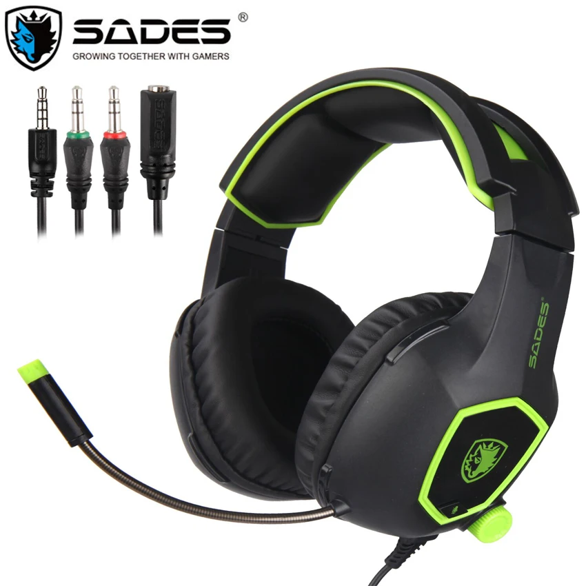 SADES SA818 шлем PS4 игровая гарнитура бас наушники с микрофоном стерео ПК для Mac