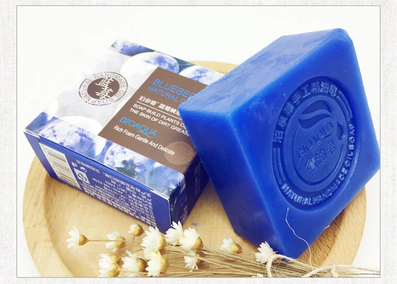 Clareamento da Pele Removedor de Cravo Cuidados com a Pele do Banho Lueberry Sabonete Artesanal Sabão Tratamento Acne Lavagem Facial 3 Pçs 6 Removedor de maquiagem