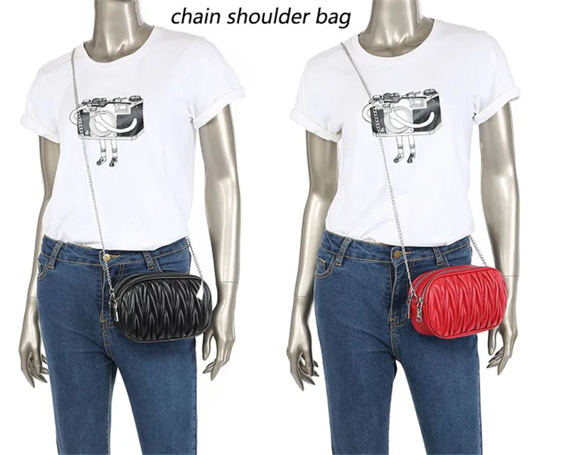 Mihaivina поясная сумка для Для женщин талии мешок плиссированные круглый поясная сумка Элитный бренд цепи сумки на ремне женские кожаные
