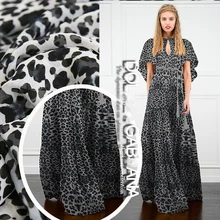 Европейский и американский черно-белый леопардовый принт платье рубашка платье на заказ ткань