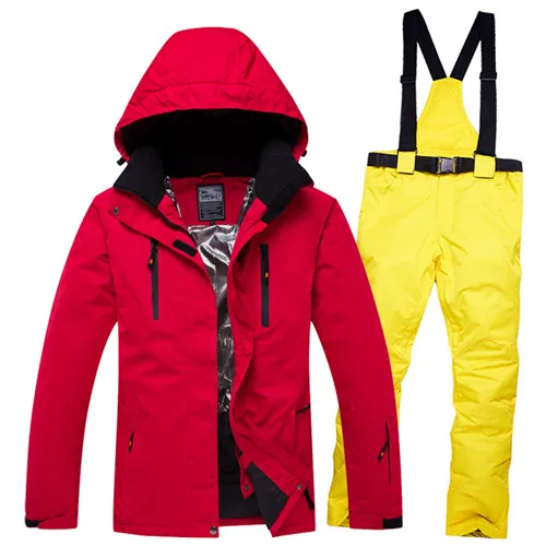 Супер теплая Для женщин мужской лыжный костюм Сноубордическая куртка штаны, ветрозащитные и Водонепроницаемый дышащий для занятий спортом на улице, одежда для катания на лыжах, верховой езды костюм - Цвет: Color 3