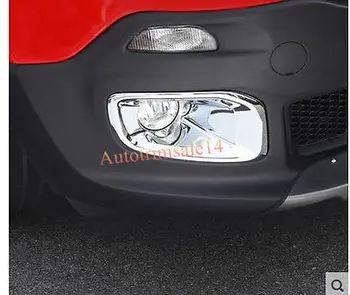 

Car Chrome Front Fog Light Lamp Cover Trim Sticker for Jeep Renegade 2015 2016
