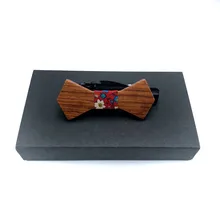 Деревянный галстук-бабочка галстук детский Свадебные банты с деревянной коробке мальчик повседневное Роскошные Винтаж для аксессуар для мужчин 9 см x 4