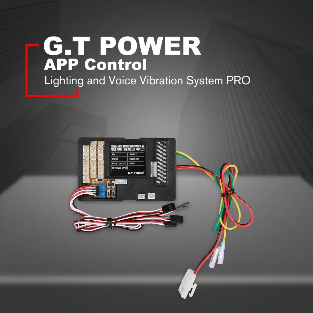 

G.T.Power Lighting Voice Vibration System PRO APP Control for RC Car Parts Container Truck Control Box Board ESC Mode