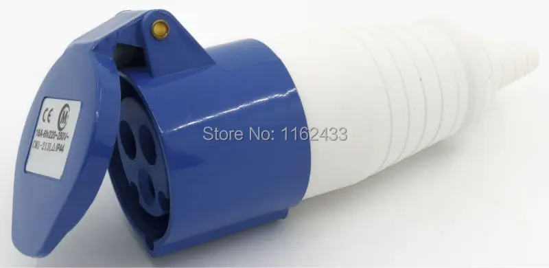16A 2P E 3 pin 220 240V IP44 213L однофазный splashproof промышленный соединитель муфта с кабельным