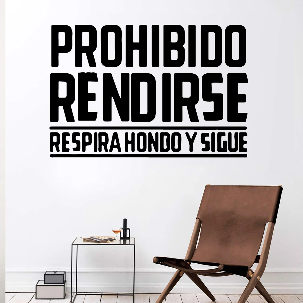 

Fashionable Spanish paprohibido rendirse words Wall Art Sticker Modern Wall Decals Quotes For Company Room Art Decal Mural