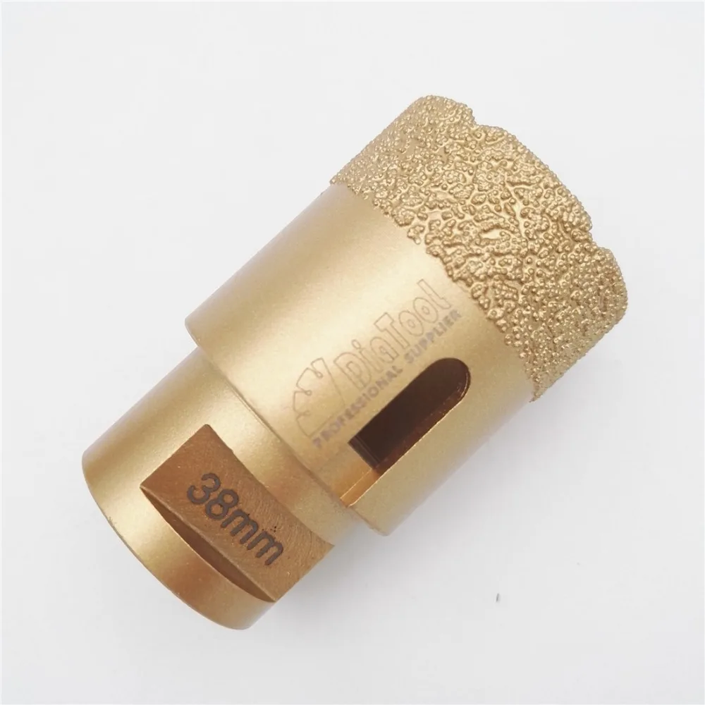 

DIATOOL Dia38mmx15mm Vacuum Brazed Diamond Drilling Bits for Granite & Marble M14 Thread Drill Bits Diamond Hole Saw