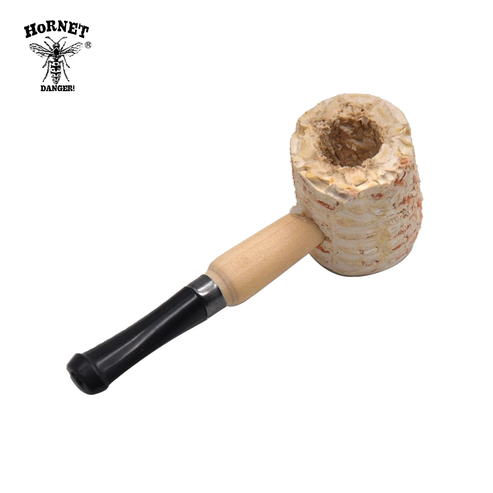 

HORNET RU Macarthur Medium Size Corn Cob Tobacco Pipe With Acrylic Mouthpiece Wooden Stem 15MM Smoking Pipes Accessoires