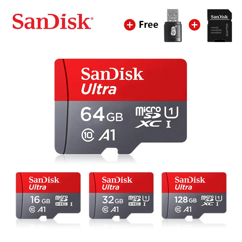 Высокоскоростная карта Micro SD SanDisk A1 16G 32G 64G 128G 200G карта памяти microSD карта SD/TF мини флэш-карты для смартфонов