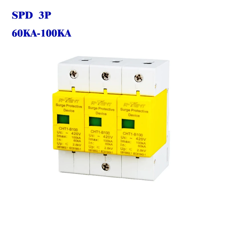 

60KA-100KA Surge Protection Device Plug type 3P Low-voltage Arrester Device Mini Switch