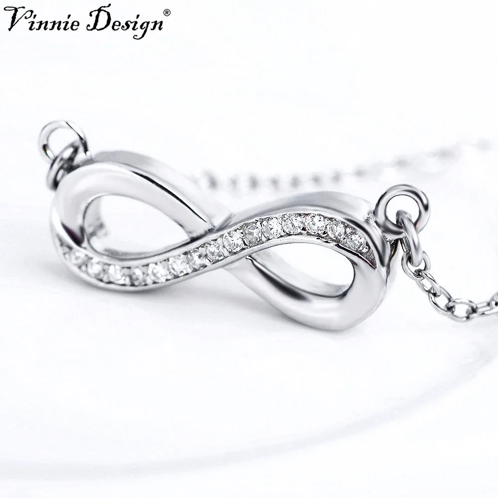 

Vinnie Design Jewelry 100% Real 925 Sterling Silver Jewelry CZ Infinity Love Pendant Necklace Fashion Women Christmas Gift