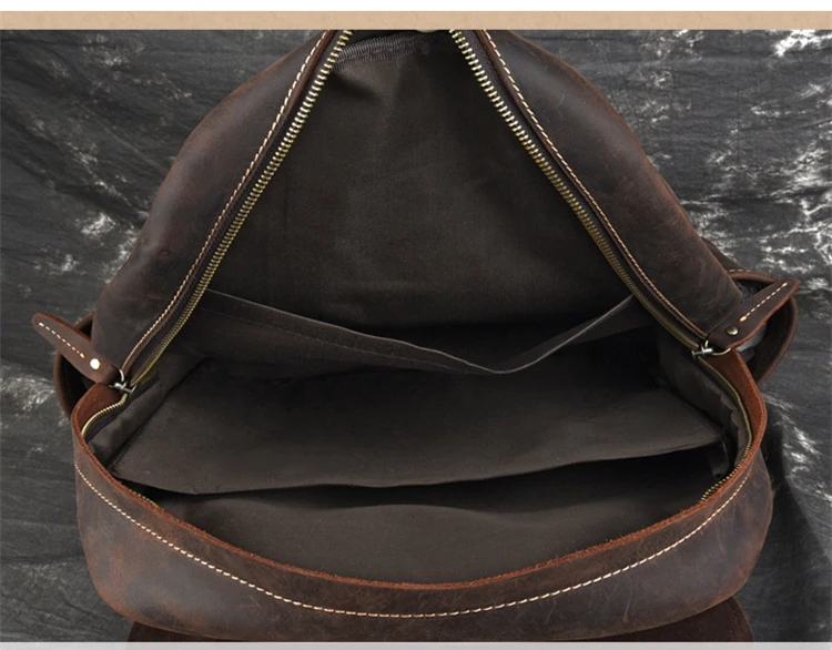 Мужской винтажный рюкзак Crazy Horse из натуральной кожи ручной работы, рюкзак из воловьей кожи, 14 дюймов, сумка для ноутбука, сумка для мужчин