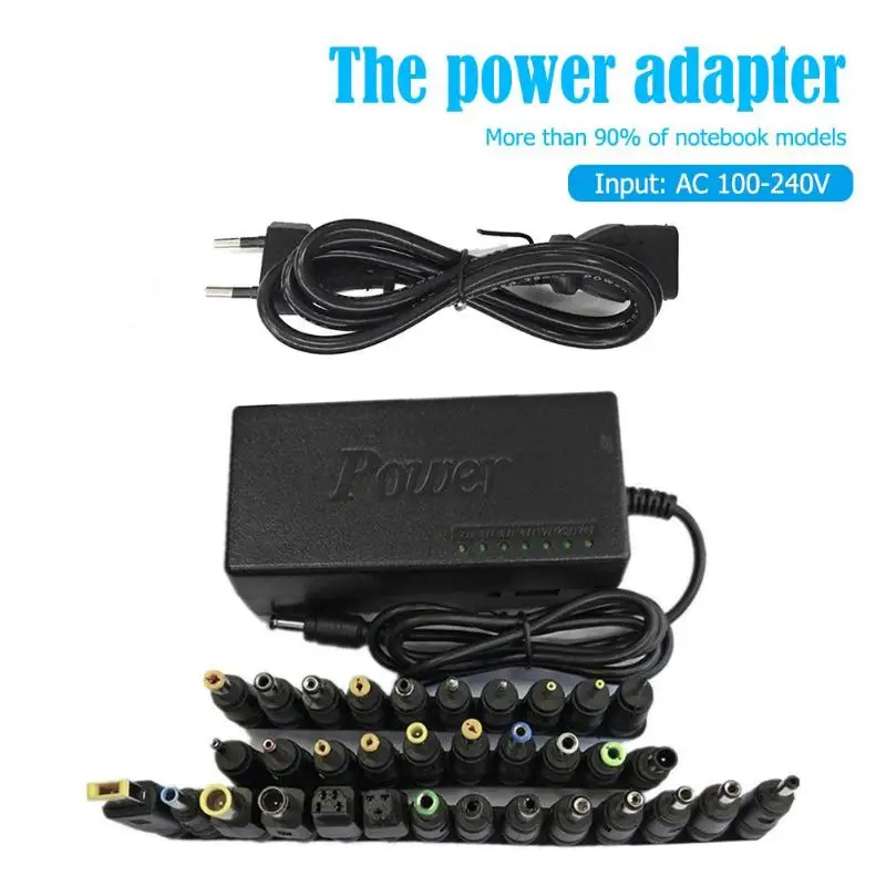 

ALLOYSEED Universal Power Supply Adapter 96W 12V-24V Adjustable Portable Charger 34 Detachable Plugs Connectors for Laptop Newst