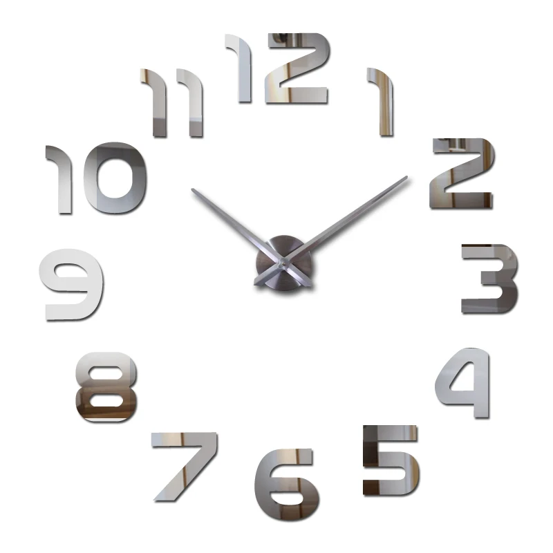 

Real new 2019 limited Quartz watch big diy 3d mirror sticker Metal wall clock modern art clocks home decoration