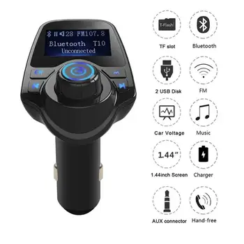 

EinCar FM Transmitter, Bluetooth Radio Adapter Car Kit With 5V 2.1A USB Car Charger MP3 Player Support TF Card USB Flash Drive