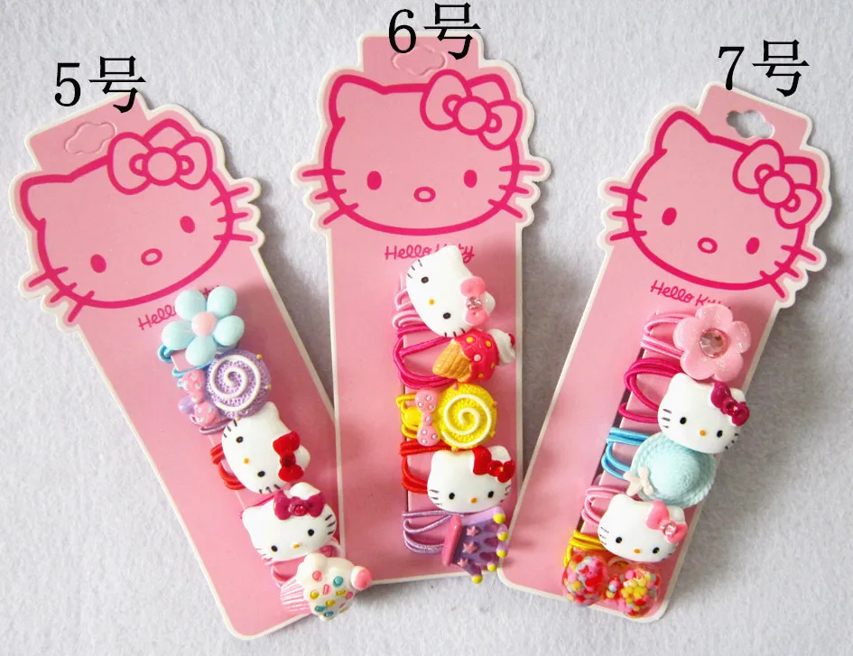 Модные детские головные уборы, Элегантные Заколки для волос hello kitty, резинки, резинки, аксессуары для волос, заколки резинки для волос для детей