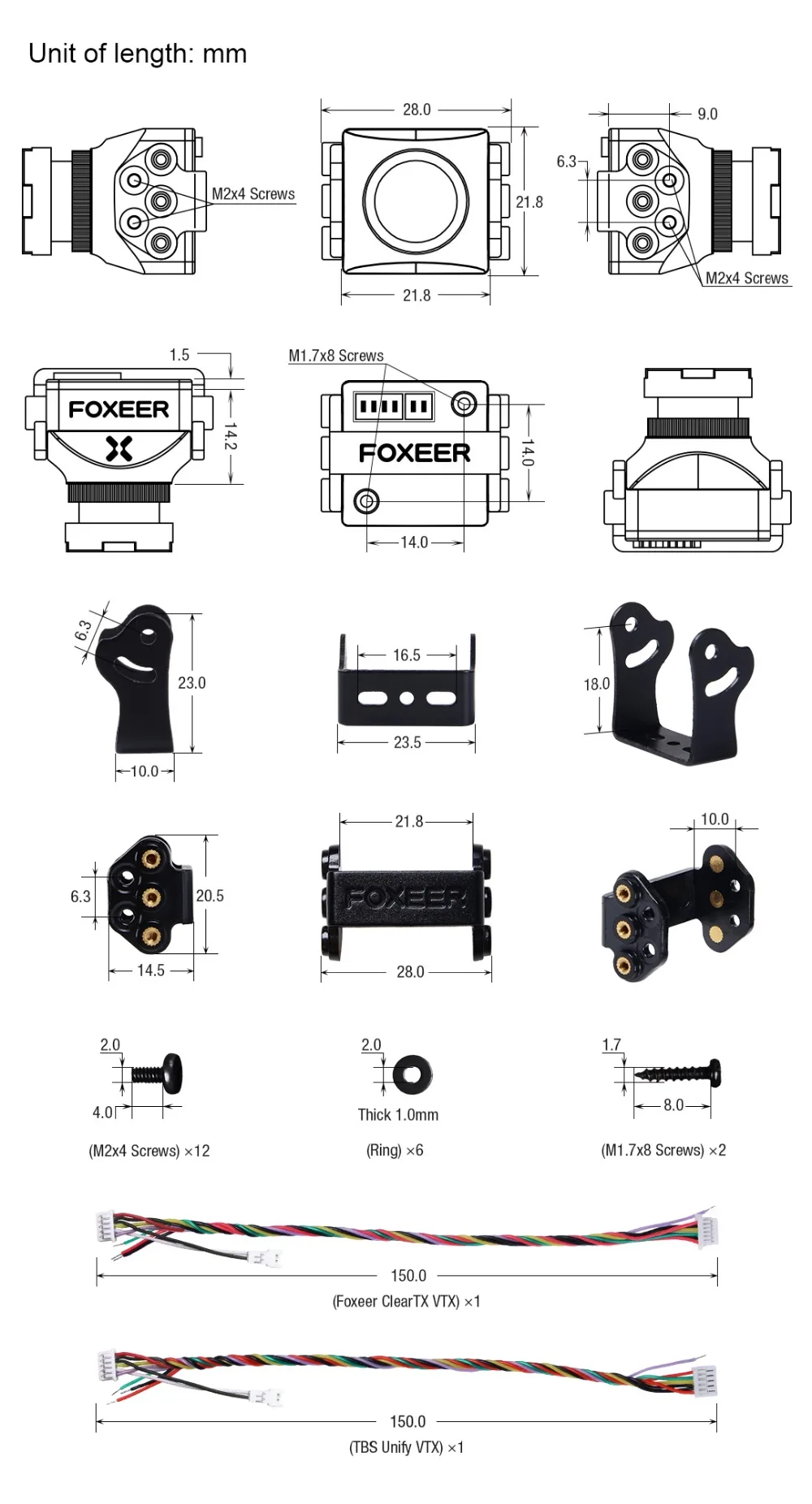 Foxeer Falkor 1200TVL мини/полноразмерная камера 16:9/4:3 PAL/NTSC переключаемый GWDR 2,5 мм/1,8 мм объектив