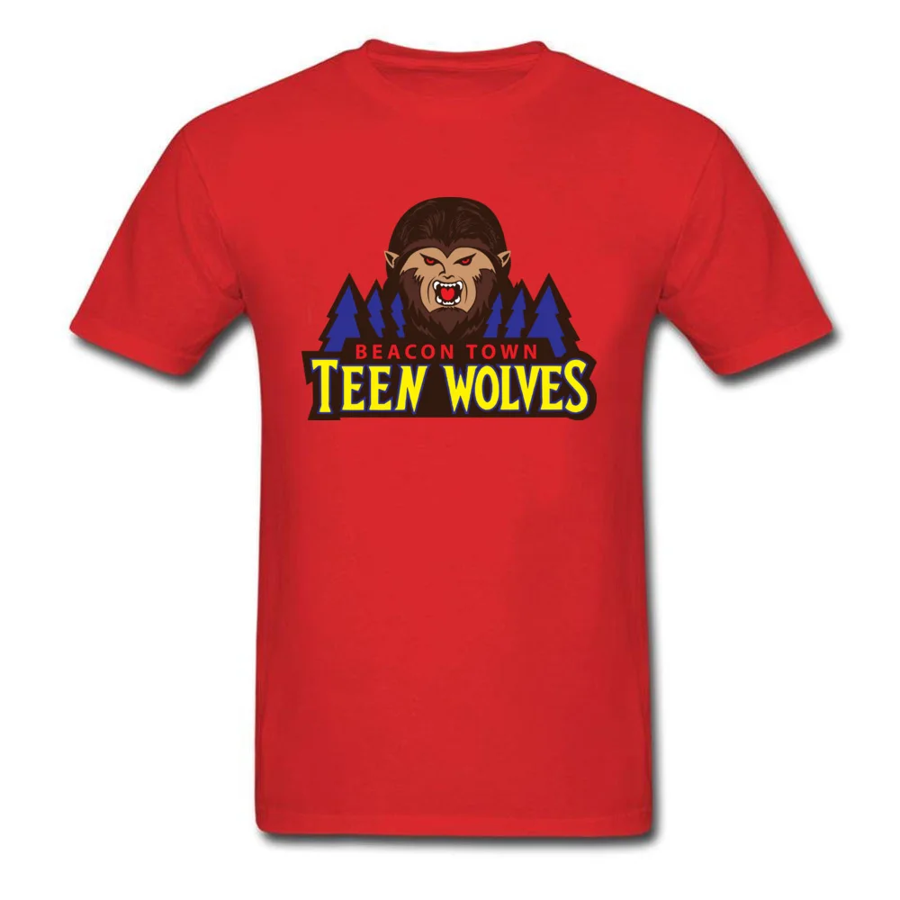 Beacon Town Teen Wolves Short Sleeve T Shirt Crewneck 100% Cotton Fabric Men T-shirts Leisure Tops T Shirt 2018 New Fashion Beacon Town Teen Wolves red