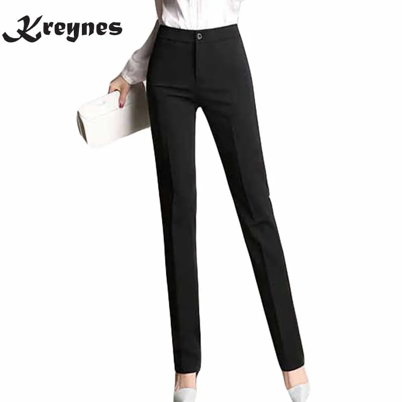 New Style Brand Formal Pencil Pants Women Work Wear Office Career Slim Long Straight Suit Pant 