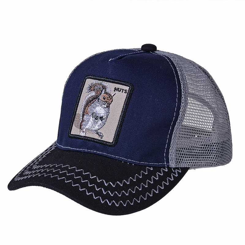 Новые бейсбольные кепки для мужчин и женщин, модная сельскохозяйственная Вышивка Животных, бейсболка в стиле хип-хоп, дышащая сетчатая солнцезащитная Кепка-бейсболка