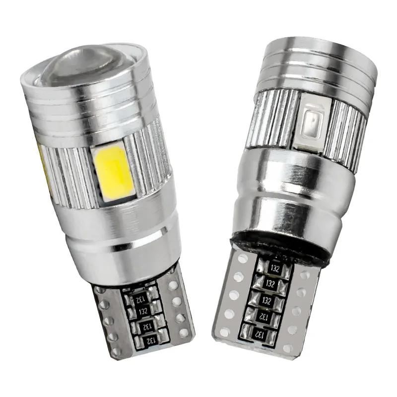 2 шт. T10 194 192 921 WY5W W5W 6 SMD 5630 5730 светодиодный проектор Объектив Canbus безошибочный автомобильный парковочный фонарь Автомобильный Клин задний боковой светильник