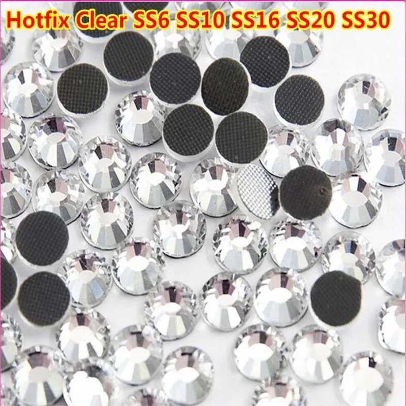 

ss3-ss40 Crystal HotFix Nail Art Decorations Rhinestone 3D Glass Nail Gems Tips Flat Black Diy Nail Stones Accessori Decoration