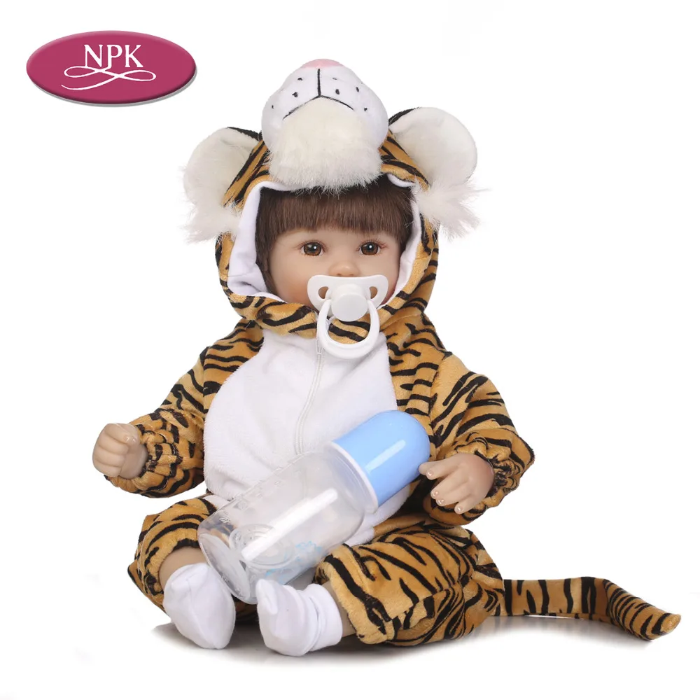 NPK 40CM Silicone Reborn Baby Doll Lifelike Cosplay Tiger Princess Girls Newborn Babies Doll Kids Playmate Gifts 2018 Newest (1)