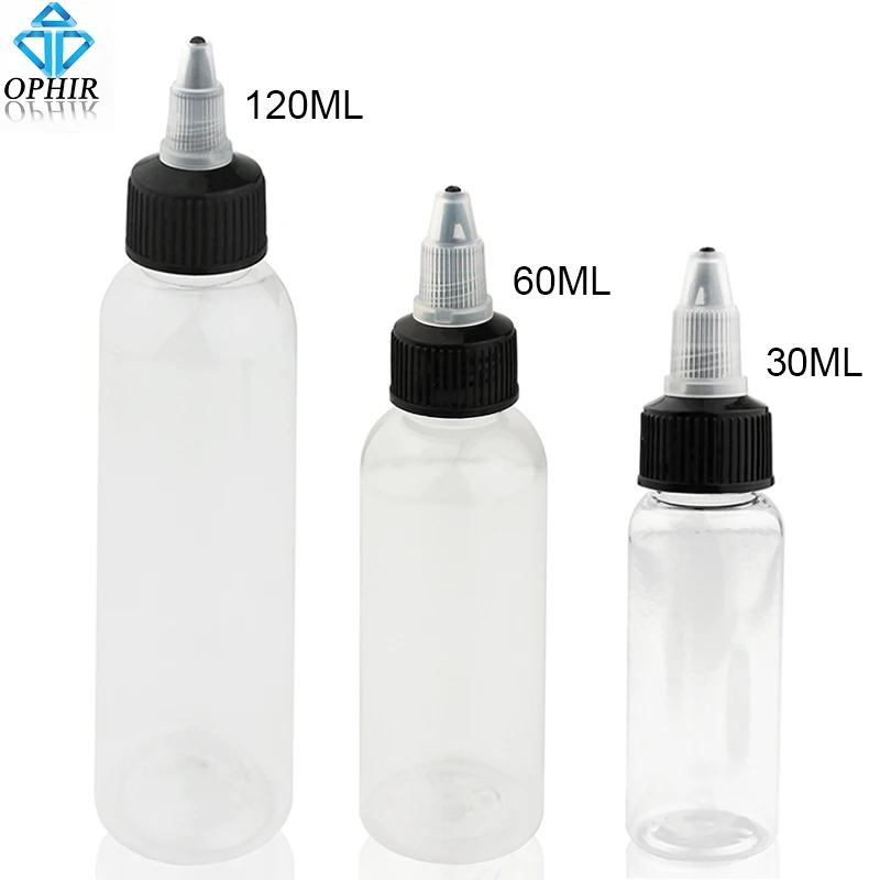 

OPHIR 30ML 60ML 120ML Container Bottles Airbrush Plastic Bottles (paint cup) Crystal Clear Spare Bottle Airbrush Accesory_AC001