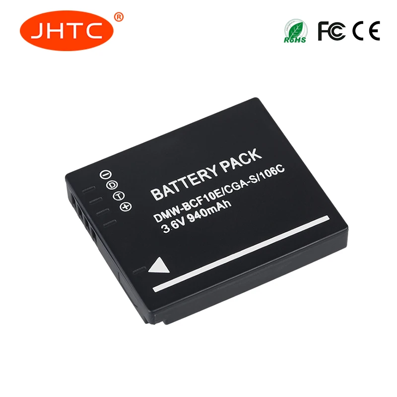 

JHTC 950mAh 3.6V Battery CGA-S/106C CGA-S 106D CGA-S/106B DE-A59B DE-A60B DMW-BCF10E DMW BCF10E DMWBCF10E DMC-F2