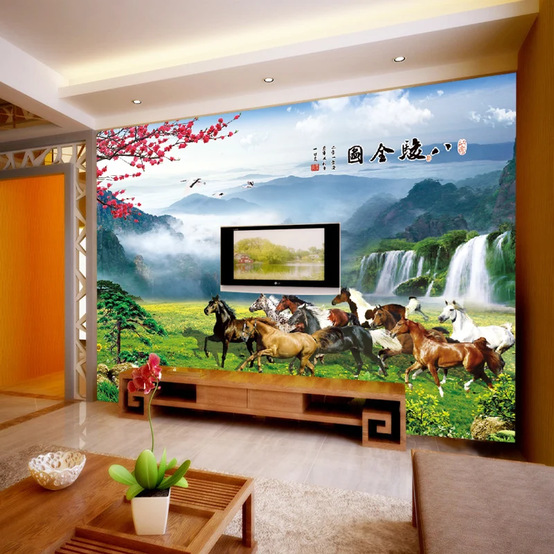 

3D large mural custom wall paper horse mural bedroom living room TV background wallpaper non-woven fabric wallpaper Videos