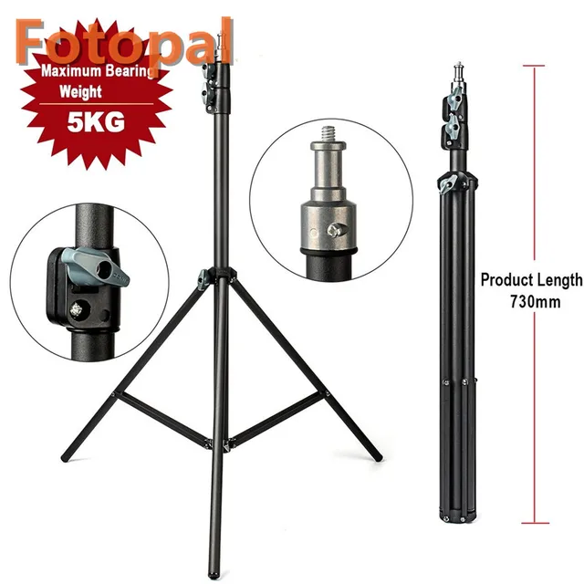 US $16.43 FotoPal 2M Light Stand Tripod Video With 1/4 Screw Head Bearing Weight 5KG For Camera Studio Softbo