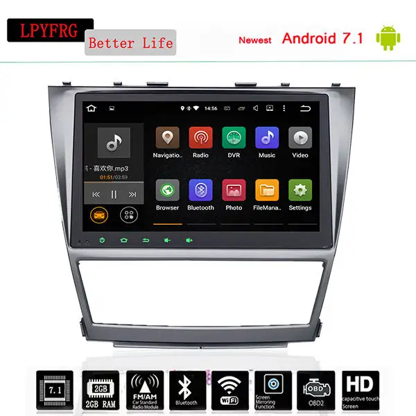 Автомобильный DVD плеер 1024*600 2Din android 10 0 4 Гб ОЗУ 64 ГБ для TOYOTA CAMRY AURION v40 2007 11