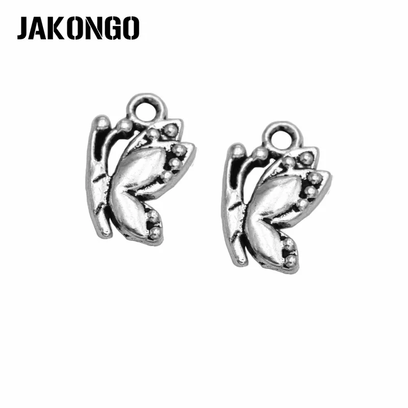 JAKONGO Античная Посеребренная Бабочка Подвески Подвеска для изготовления