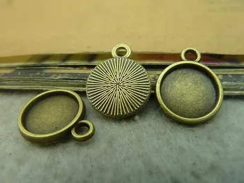 

Free shipping!!!13x16mm-10mm Antique Bronze Round Cameo Cabochon Base Setting