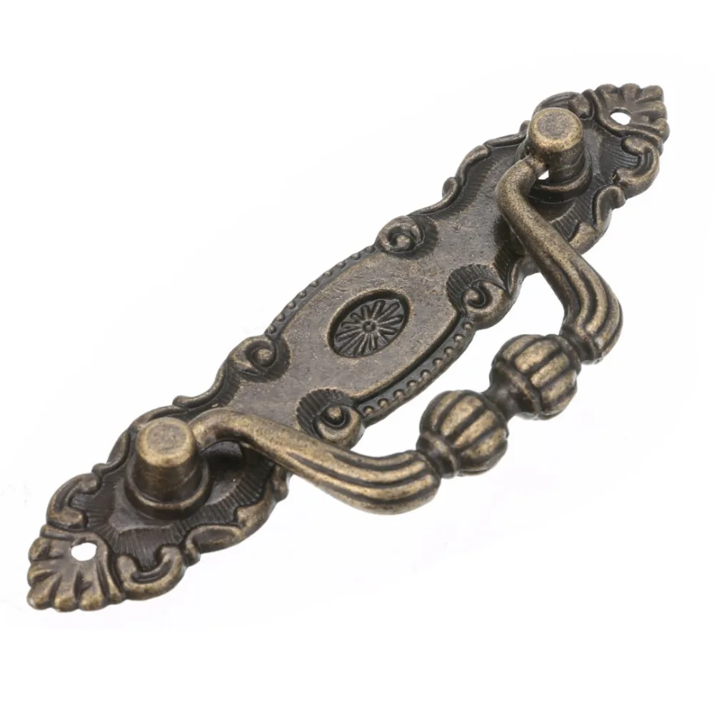

Antique Bronze Dresser Drawer Handles Vintage Cabinet Pulls Knobs Zinc Alloy Cupboard Handles Pull for Furniture Hardware