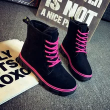 SWYIVY/Зимние ботильоны; женская обувь; Ботинки martin на плоской подошве; коллекция года; зимняя обувь; бархатные теплые зимние ботинки на меху; нескользящие женские ботинки с хлопковой подкладкой