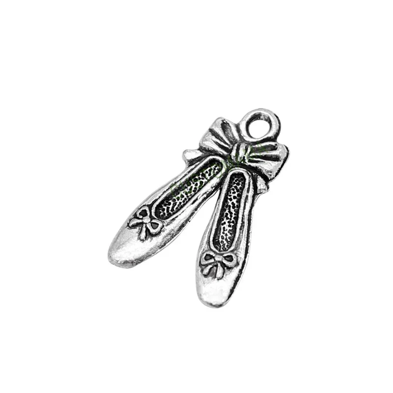 120pcs- Ballet Charms Antique Tibetan Silver Slipper Pendant 20x12mm | Украшения и аксессуары