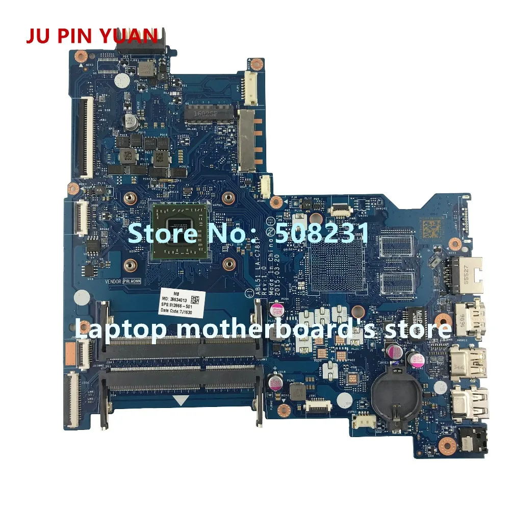 JU PIN YUAN 813966-501 813966-601 ABL51 LA-C781P для ноутбука hp 15-AF 15Z-AF Материнская плата ноутбука полностью протестирована