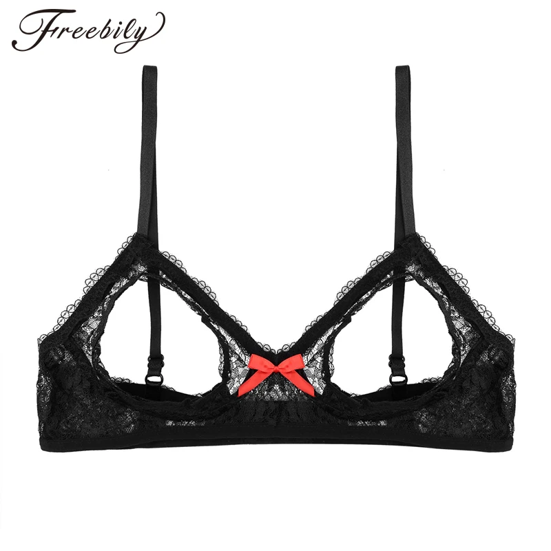 Sexy Lingerie Women Open Cup Bra Erotic underwear triangle bralette bustier corset crop top bra Lace Floral unpadded Bra