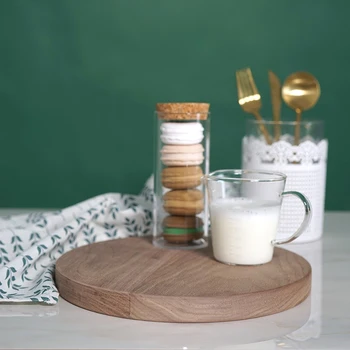 

Walnut wooden Round serving dish kitchen/fruit tray home decorative trays cupcake pallet Cosmetic Jewelry storage tray MTP08