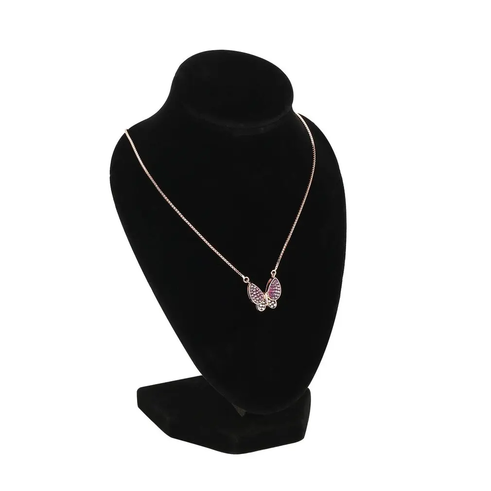 Velvet Necklace Pendant Chain Jewelry Bust Display Stand Holder Brand Show Nice