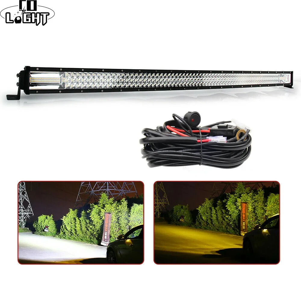 

CO LIGHT 12D 648W 42"Curved LED Work Light Bar Flashing Combo White Yellow Led Bar Lights for Auto Offroad Truck ATV 4x4 12V 24V