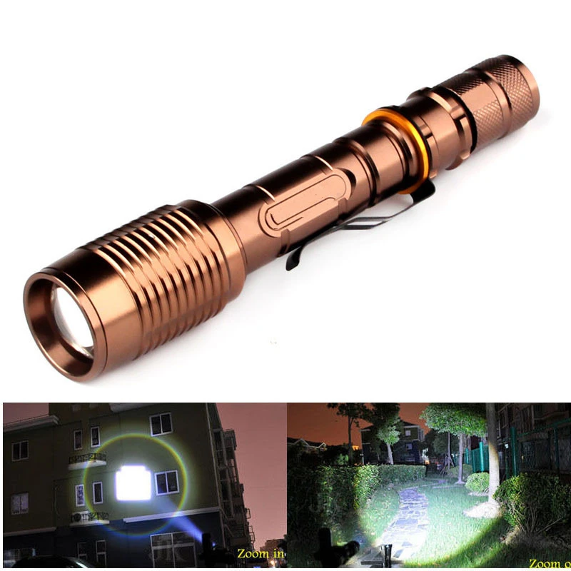 

Hot ! Bronze 2000lm Lumen 5 Mode XM-L T6 Waterproof Zoomable LED Flashlight Torch Lmap light